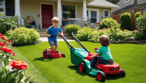 Des tondeuses à gazon jouets pour élever un jardinier en herbe